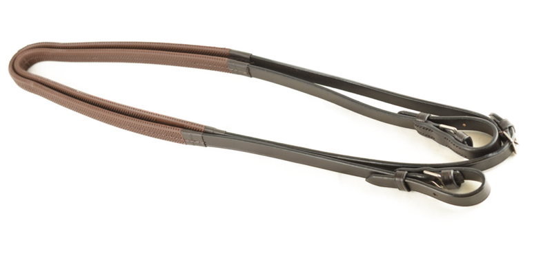 Dever Classic Pony Race Rubber Grip Reins 5/8 - Brown/ Brown-1